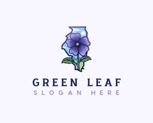 Illinois State Violet Flower logo design