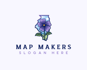 Illinois State Violet Flower logo design