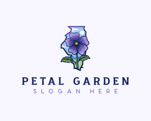 Illinois State Violet Flower logo design