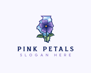 Illinois State Violet Flower logo design