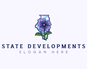 Illinois State Violet Flower logo design