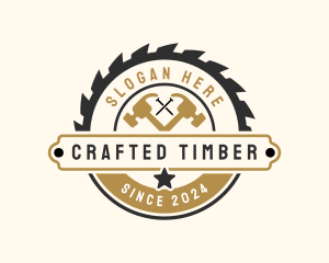 Carpentry Hammer  Woodwork logo design