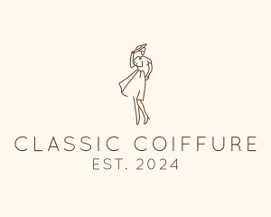 Classic Woman Fashionista Dress logo design