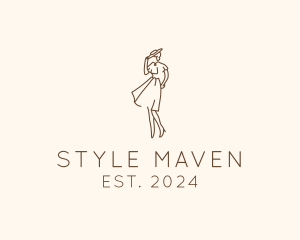 Classic Woman Fashionista Dress logo design