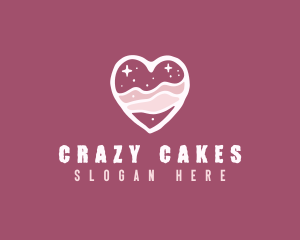 Heart Cake Pastry  logo design