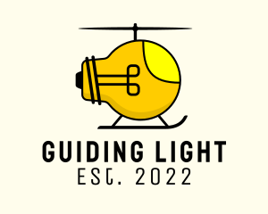 Light Bulb Helicopter  logo design