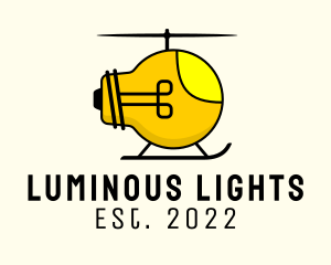 Light Bulb Helicopter  logo design