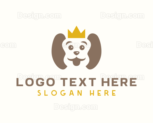 Cute Puppy Crown Logo
