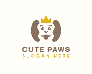 Cute Puppy Crown logo design