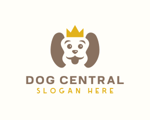 Cute Puppy Crown logo design