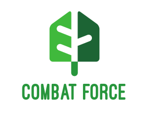 Green Shade Shovel Leaf logo