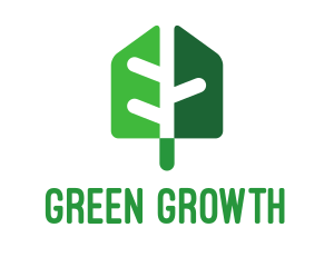 Green Shade Shovel Leaf logo design