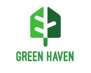 Green Shade Shovel Leaf logo design