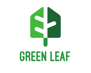 Green Shade Shovel Leaf logo design