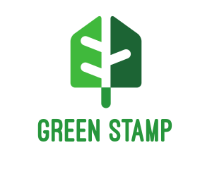 Green Shade Shovel Leaf logo design