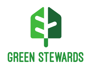 Green Shade Shovel Leaf logo design