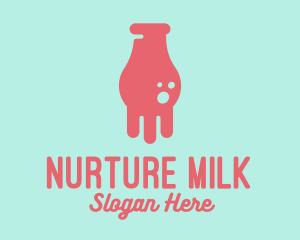 Cow Milk Bottle logo design