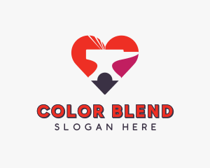 Colorful Heart Anvil  logo design