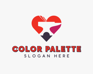 Colorful Heart Anvil  logo design