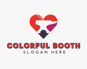 Colorful Heart Anvil  logo design