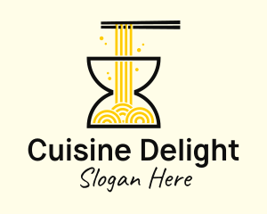 Hourglass Noodle Ramen  logo design