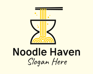 Hourglass Noodle Ramen  logo design