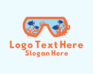 Snorkeling Mask Aquarium Logo