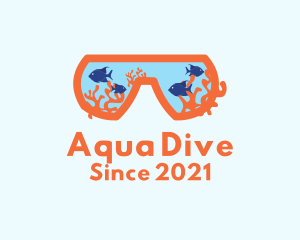 Snorkeling Mask Aquarium logo design