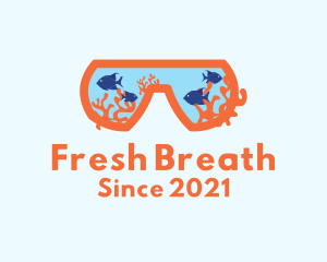 Snorkeling Mask Aquarium logo design