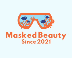 Snorkeling Mask Aquarium logo design