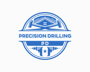 Drill Renovation Construction logo design