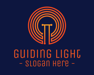 Circuit Light Bulb logo design