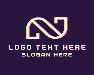 Cyber Glitch Letter N  logo