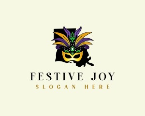 Louisiana Festival Mask logo design