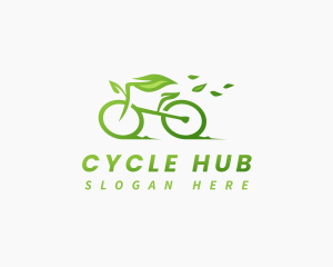 Eco Bike Leaf logo design