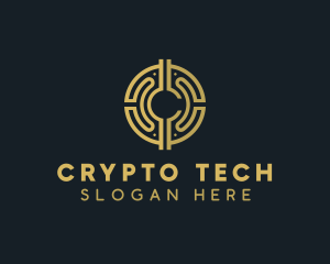 Tech Cryptocurrency Coin logo design