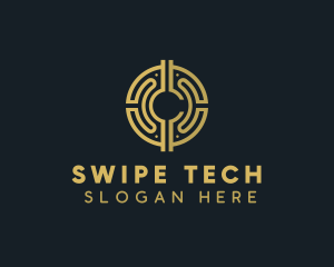 Tech Cryptocurrency Coin logo design