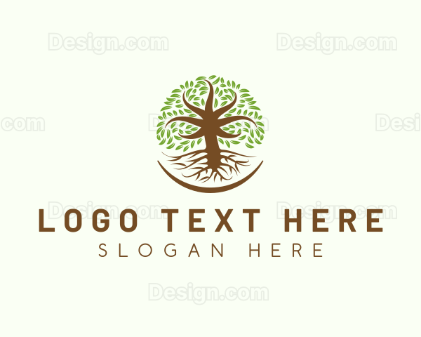 Organic Oak Tree Nature Logo