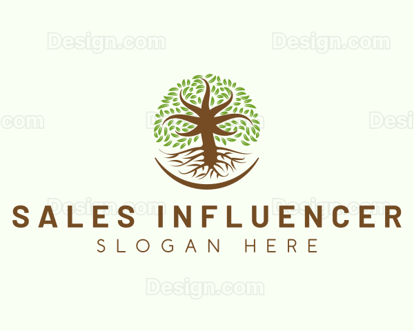 Organic Oak Tree Nature Logo