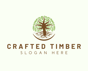 Organic Oak Tree Nature Logo