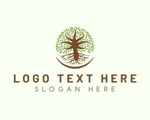 Organic Oak Tree Nature Logo