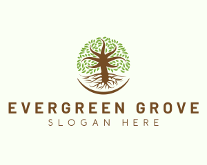 Organic Oak Tree Nature logo design