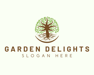 Organic Oak Tree Nature logo design