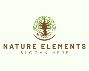 Organic Oak Tree Nature logo design