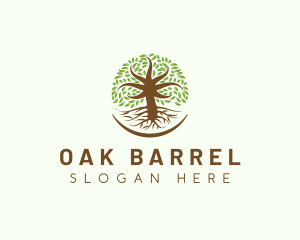 Organic Oak Tree Nature logo design