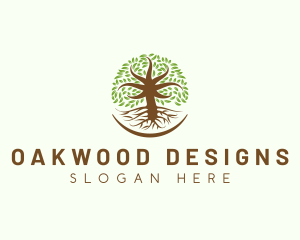 Organic Oak Tree Nature logo design