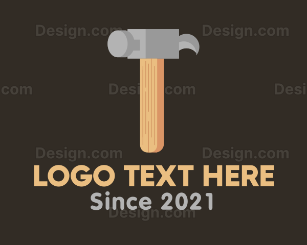 Isometric Hammer Tool Logo