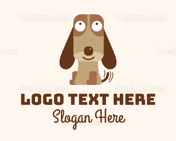 Excited Beagle Dog Logo