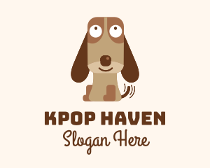 Excited Beagle Dog  Logo