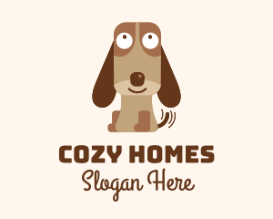 Excited Beagle Dog  logo design